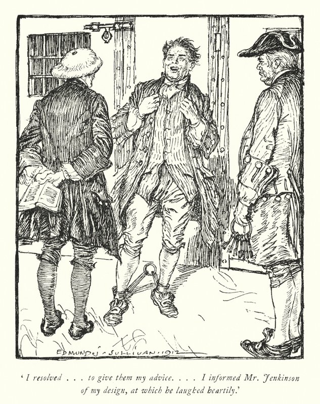 Kuvitus Oliver Goldsmithin teoksesta The Vicar of Wakefield (litho) tekijältä Edmund Joseph Sullivan