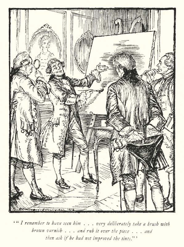 Kuvitus Oliver Goldsmithin teoksesta The Vicar of Wakefield (litho) tekijältä Edmund Joseph Sullivan