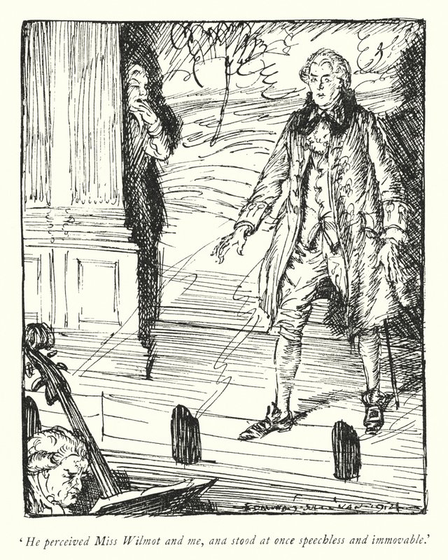 Kuvitus Oliver Goldsmithin teoksesta The Vicar of Wakefield (litho) tekijältä Edmund Joseph Sullivan