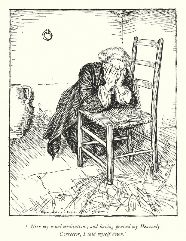 Kuvitus Oliver Goldsmithin teoksesta The Vicar of Wakefield (litho) tekijältä Edmund Joseph Sullivan
