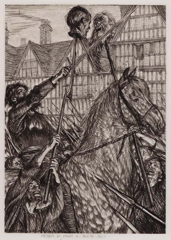 Kuningas Henrik IV:n toinen osa, IV näytös, Sc 7 (litho) tekijältä Edmund Joseph Sullivan
