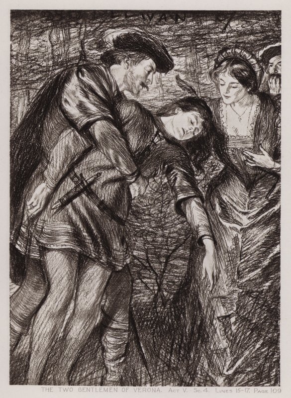 The Two Gentlemen of Verona, Act V, Sc 4 (litho) tekijältä Edmund Joseph Sullivan