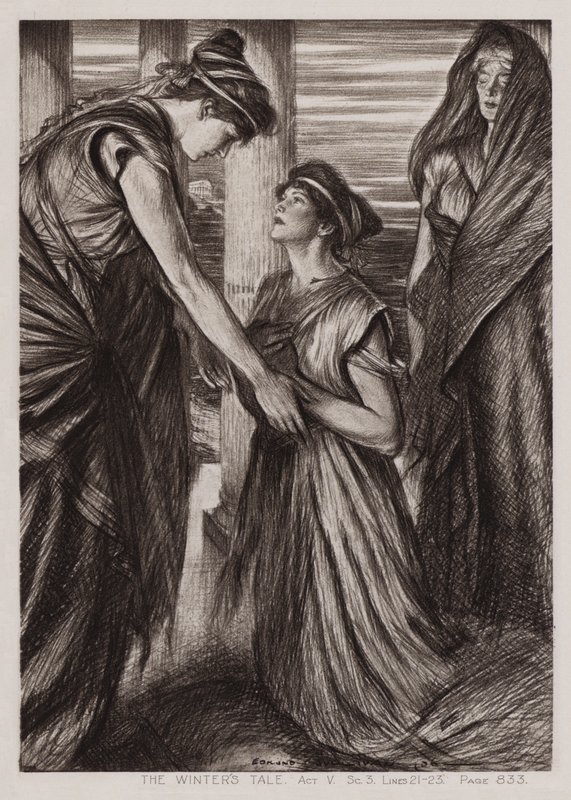 Talven tarina, näytös V, Sc 3 (litho) tekijältä Edmund Joseph Sullivan