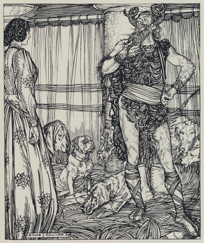 Tennyson, kuvitus reilun naisen unelmaan ja muita runoja tekijältä Edmund Joseph after Sullivan