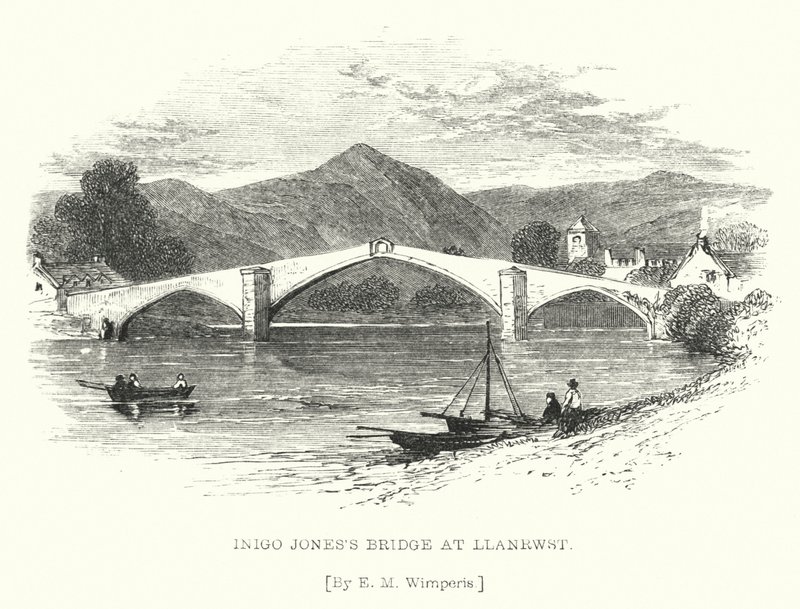 Inigo Jonesin silta Llanrwst (kaiverrus) tekijältä Edmund Morison (after) Wimperis