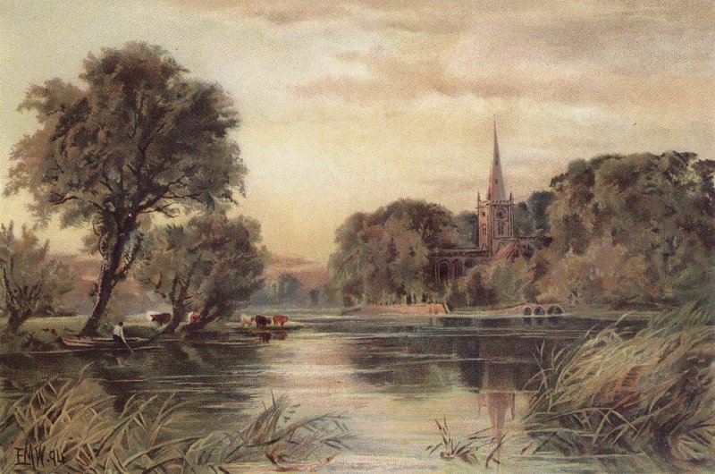 Stratford-on-Avon (chromolitho) tekijältä Edmund Morison (after) Wimperis