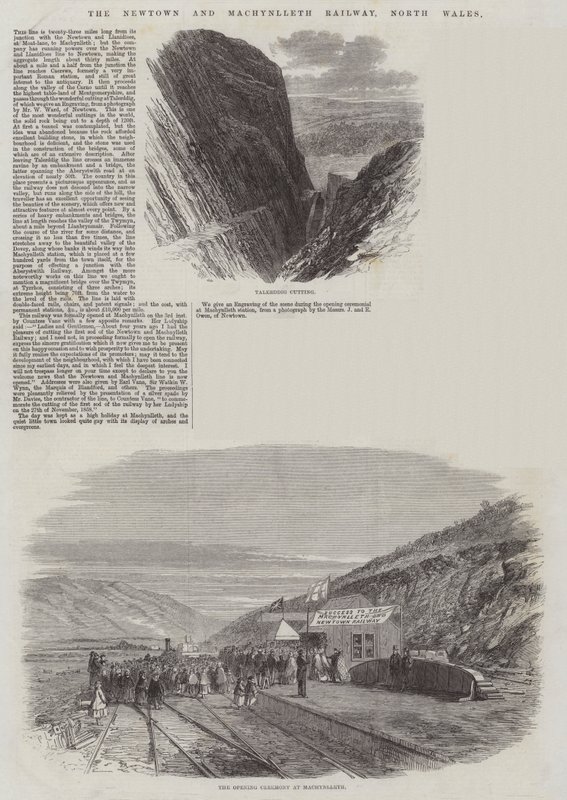 Newtown ja Machynlleth Railway, Pohjois-Wales tekijältä Edmund Morison Wimperis