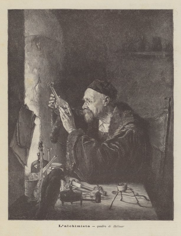 Lalkemisti, Hellmerin maalaus tekijältä Edmund Ritter von Hellmer
