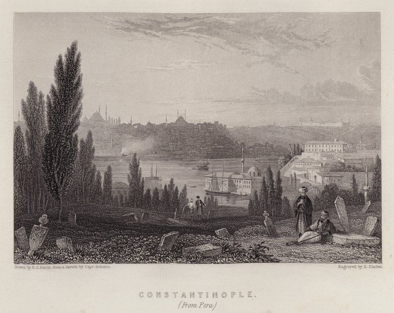 Konstantinopoli, Perasta (väri litho) tekijältä Edmund Thomas (after) Parris