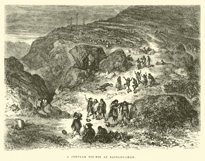 Suosittu piknik Sacsayhuamanissa tekijältä Edouard Riou