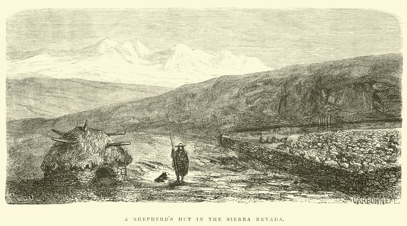 Paimenkota Sierra Nevadassa tekijältä Edouard Riou