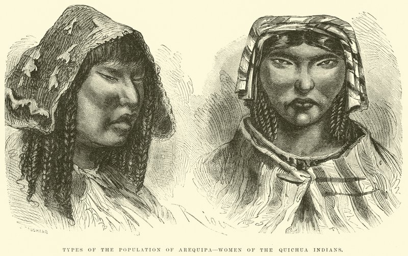 Arequipan väestötyypit, Quichua-intiaanien naiset tekijältä Edouard Riou