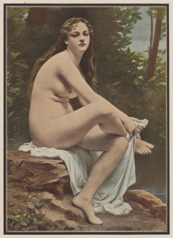 Kylvystä poistuminen (väri litho) tekijältä Edouard (after) Cabane