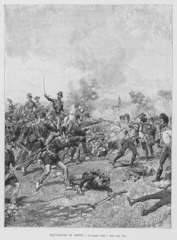 Goiton taistelu, 30. toukokuuta 1848 (kaiverrus) tekijältä Edouardo Matania
