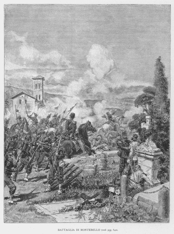 Montebellon taistelu (kaiverrus) tekijältä Edouardo Matania