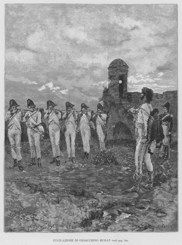Joachim Muratin ammunta (kaiverrus) tekijältä Edouardo Matania