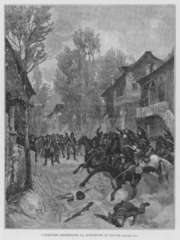 The French Disperse The Savoy Expedition (kaiverrus) tekijältä Edouardo Matania