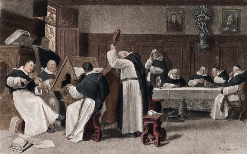 Siesta luostarissa (väripainos) tekijältä Eduard von after Grutzner