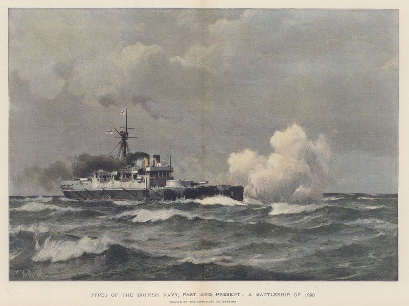 Taistelulaiva vuodelta 1893 tekijältä Eduardo de Martino