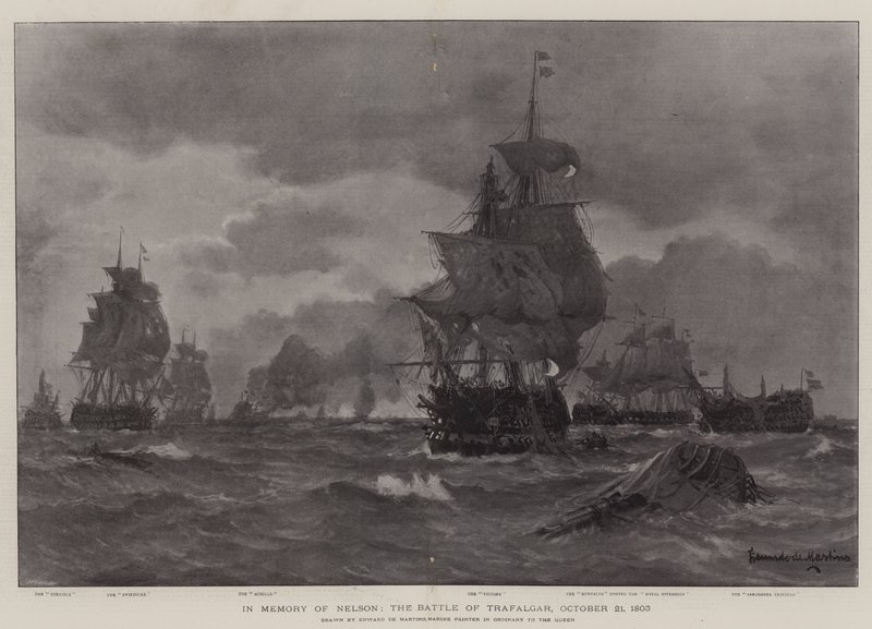 Nelsonin muistoksi Trafalgarin taistelu, 21. lokakuuta 1803 tekijältä Eduardo de Martino