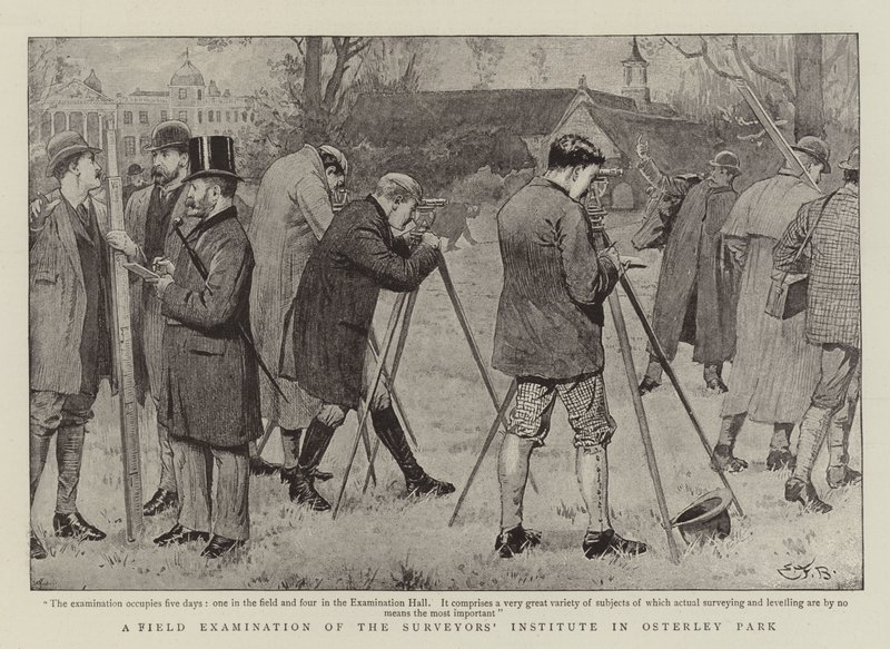 Maanmittausinstituutin kenttätutkimus Osterley Parkissa tekijältä Edward Frederick Brewtnall