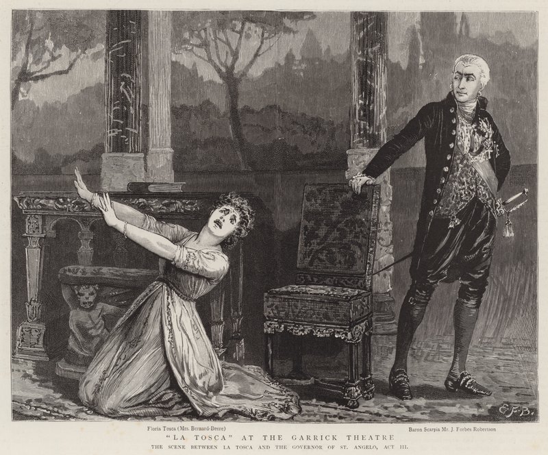 La Tosca Garrick-teatterissa tekijältä Edward Frederick Brewtnall