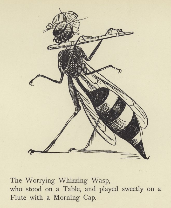 Huolestuttava vihisevä ampiainen tekijältä Edward Lear