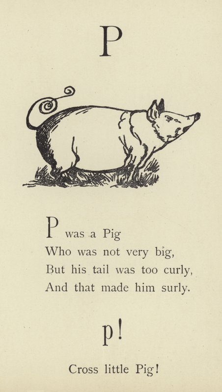 Kirjain P tekijältä Edward Lear