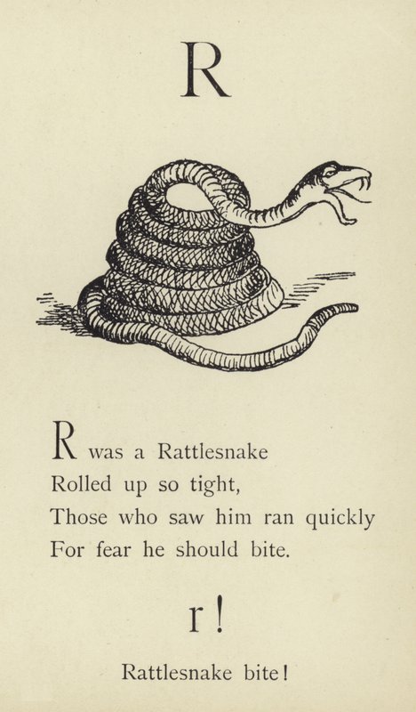 Kirjain R tekijältä Edward Lear