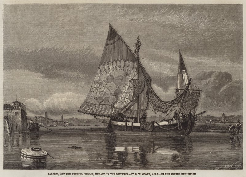 Bagozzo, Arsenalin edustalla, Venetsia, Murano kaukana tekijältä Edward William Cooke