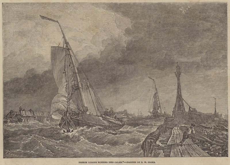 Ranskalainen Lugger törmäsi Calaisiin tekijältä Edward William Cooke