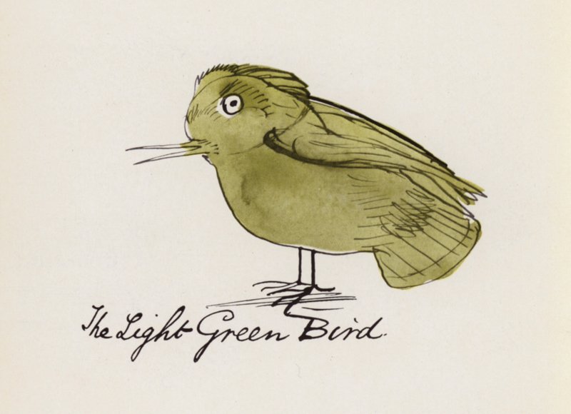 Edward Lear, Lintukirja: Vaaleanvihreä lintu (väri litho) tekijältä Edward (after) Lear