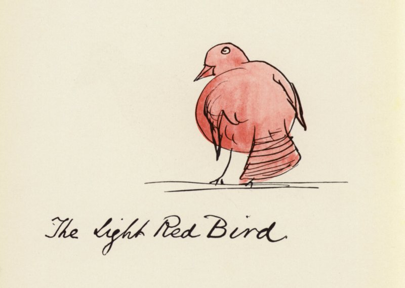 Edward Lear, Lintukirja: Vaaleanpunainen lintu (väri litho) tekijältä Edward (after) Lear
