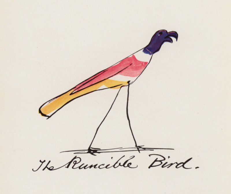 Edward Lear, Lintukirja: Runcible Bird (väri litho) tekijältä Edward (after) Lear
