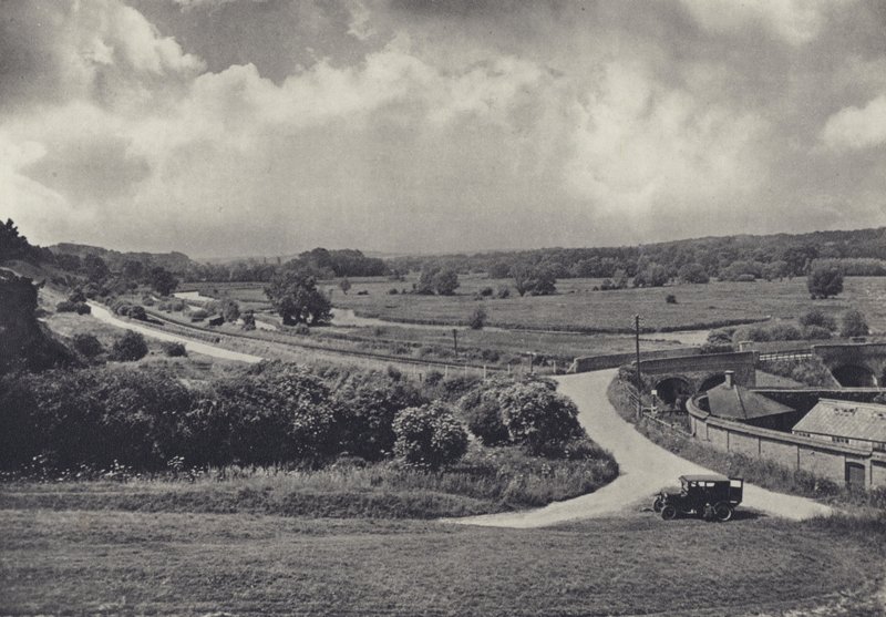 Test Valley Chilbolton Downista (s/w-kuva) tekijältä Edward Alfred Barton