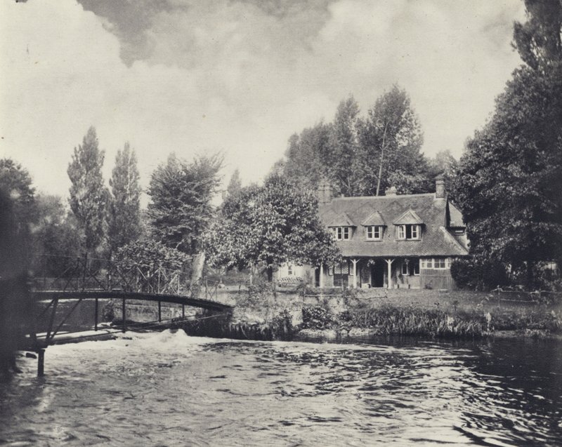 Thorney Weir Fishery House (s/w-valokuva) tekijältä Edward Alfred Barton