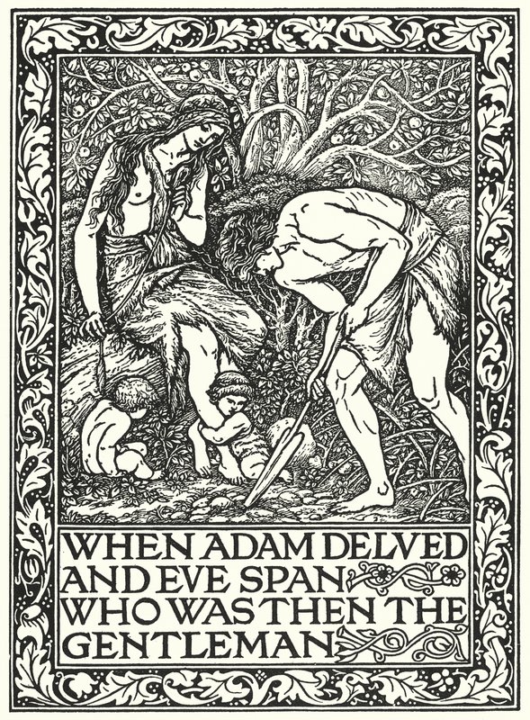 Kun Aatami sukelsi ja Eeva karkasi Kuka oli silloin herrasmies (kaiverrus) tekijältä Edward Coley (after) Burne Jones