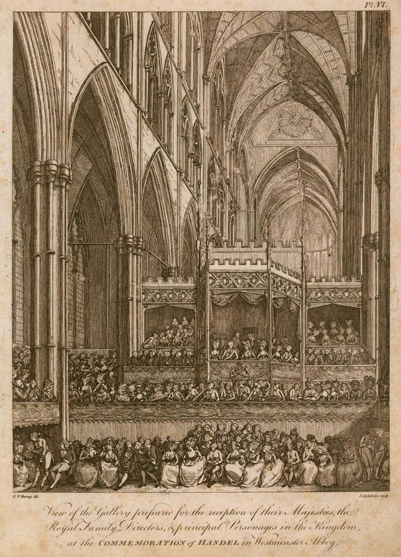 Händelin muistotilaisuus, Westminster Abbey, Lontoo tekijältä Edward Dayes