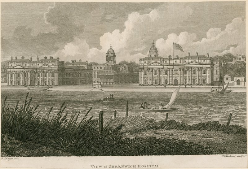 Näkymä Greenwich Hospitalista Lontoossa tekijältä Edward Dayes