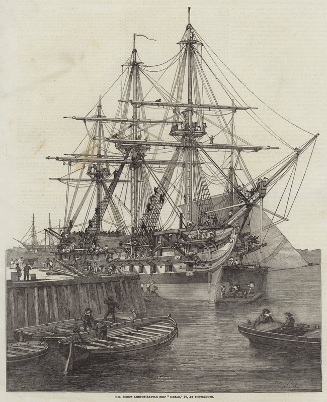 HM Screw Line-of-Battle Ship Caesar, 90, Portsmouth tekijältä Edward Duncan