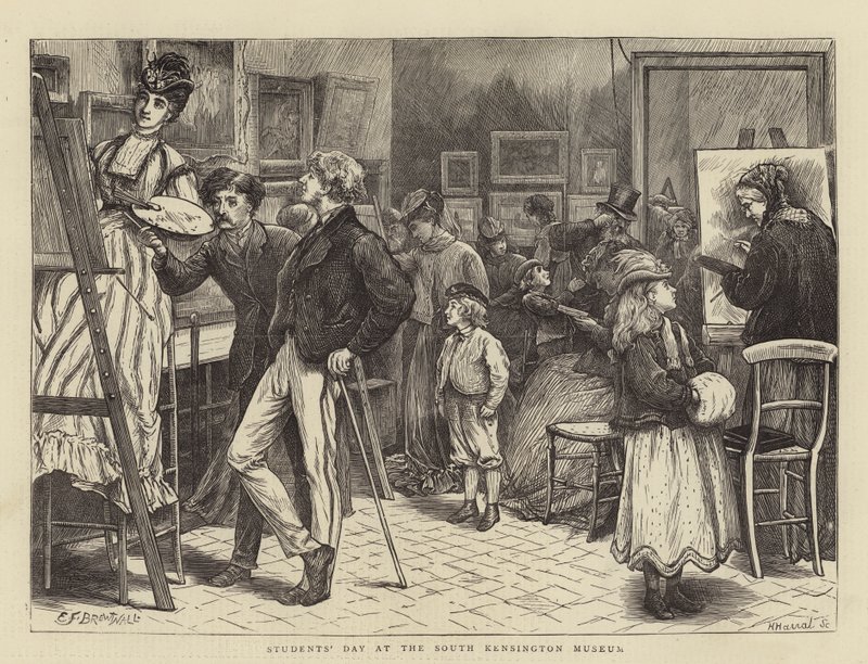 Opiskelijoiden päivä South Kensington Museumissa tekijältä Edward Frederick Brewtnall