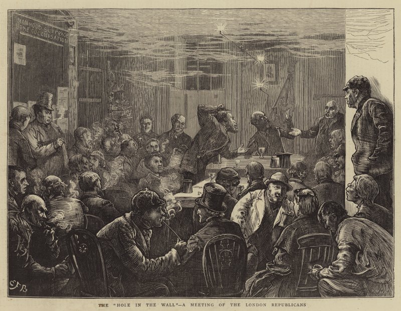 The Hole in the Wall, Lontoon republikaanien kokous tekijältä Edward Frederick Brewtnall