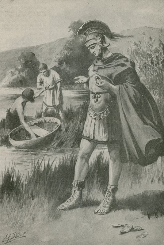 Caesar pienellä aarresaarella (litografia) tekijältä Edward Frederick Skinner