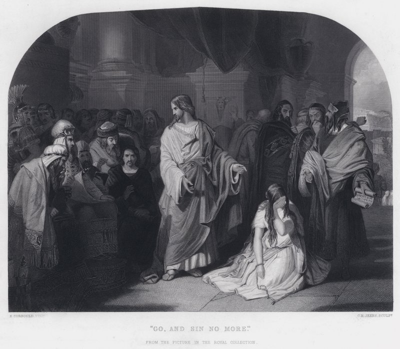 "Mene, äläkä enää syntiä tee" (kaiverrus) tekijältä Edward Henry (after) Corbould