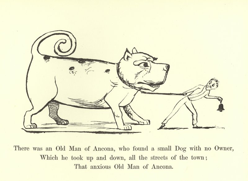 Eräs Anconalainen vanhus löysi pienen koiran, jolla ei ollut omistajaa... tekijältä Edward Lear
