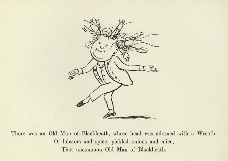 Oli eräs Blackheathin vanhus, jonka päätä koristi seppele... tekijältä Edward Lear