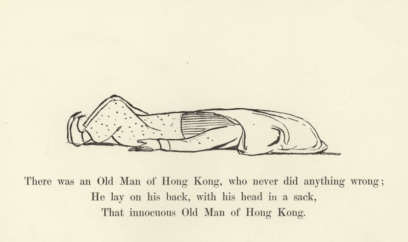 Siellä oli Hongkongin vanha mies, joka ei koskaan tehnyt mitään väärää tekijältä Edward Lear