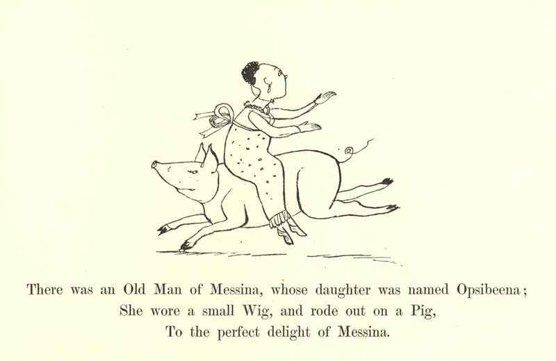 Siellä oli Messinan vanha mies, jonka tytär oli nimeltään Opsibeena tekijältä Edward Lear