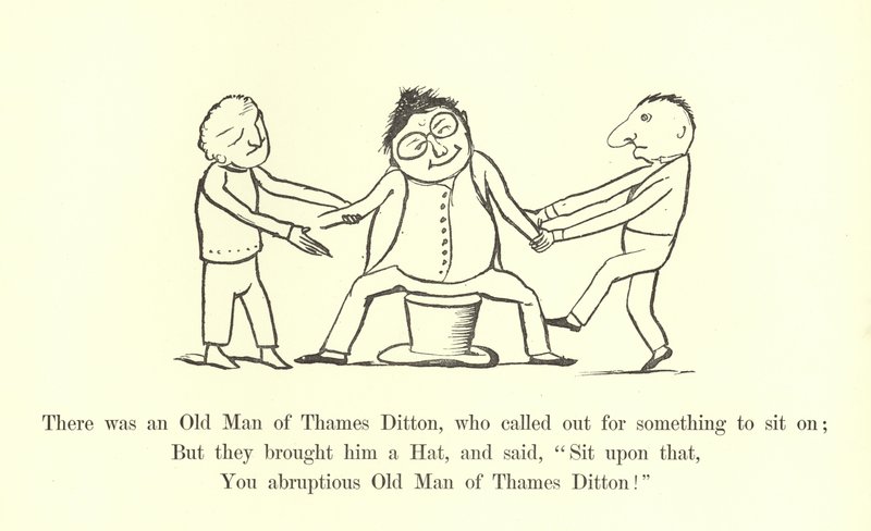 Siellä oli Thames Dittonin vanha mies, joka pyysi istumaan tekijältä Edward Lear