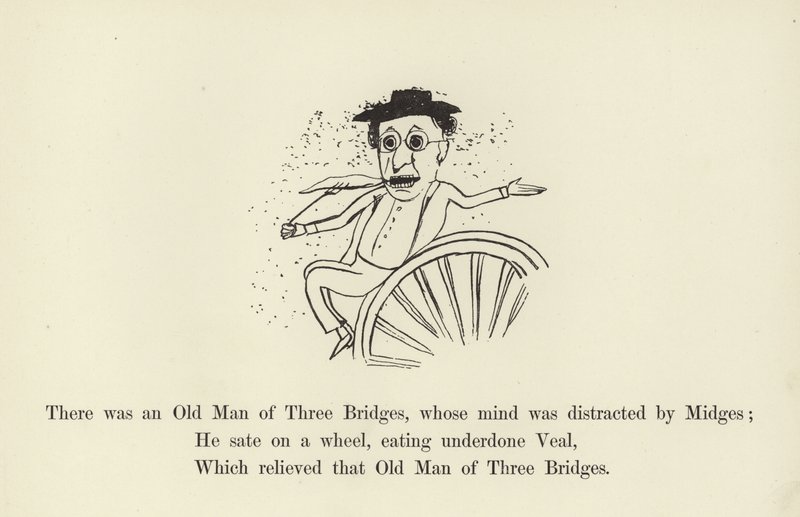 Siellä oli Kolmen sillan vanha mies, jonka mielet häiritsivät Midges tekijältä Edward Lear